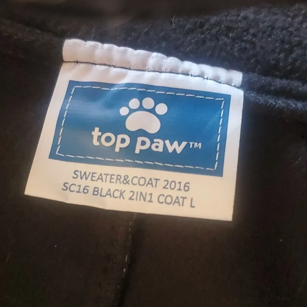 Top Paw Reflective Dog Coat - Black - Size Large - NWT 🐾